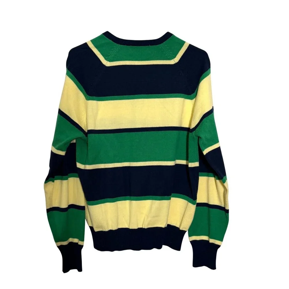 1980s LaMode Active Sportswear Los Angeles Golf Striped Sweater Women's M